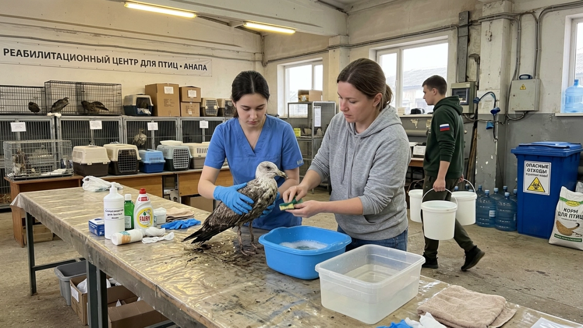 800 птиц после мазутного пятна: реабилитационный центр в Анапе просит помощи