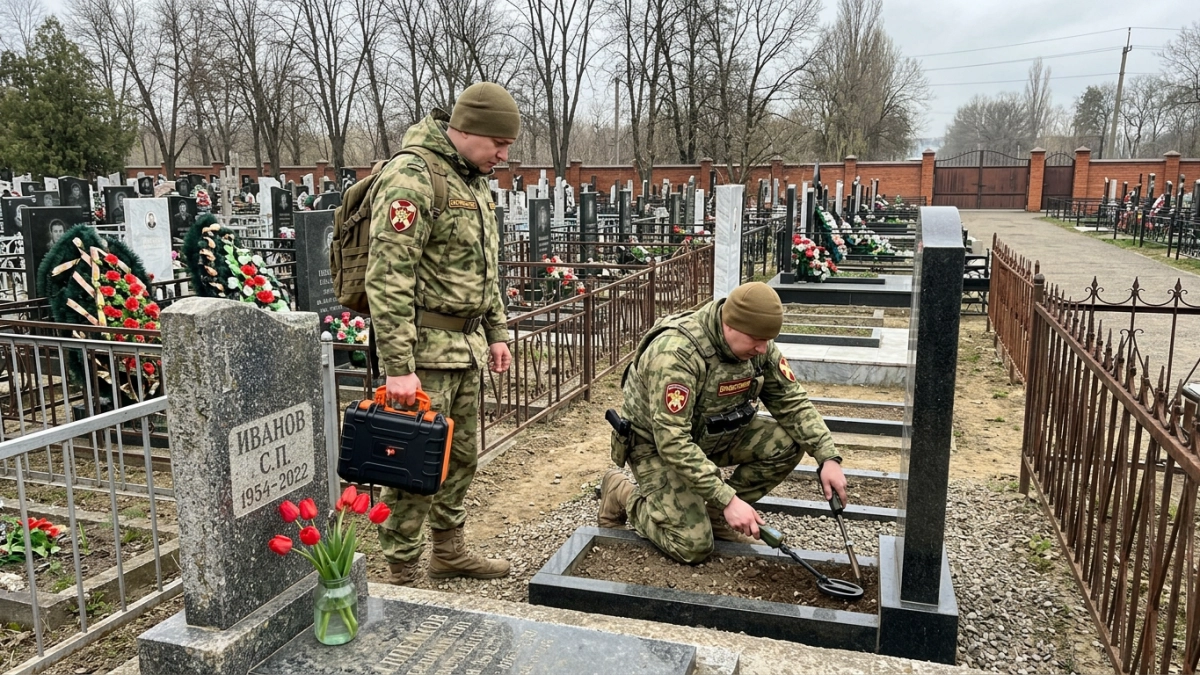 Взрывотехники Росгвардии проверяют кладбища Краснодара перед Радоницей
