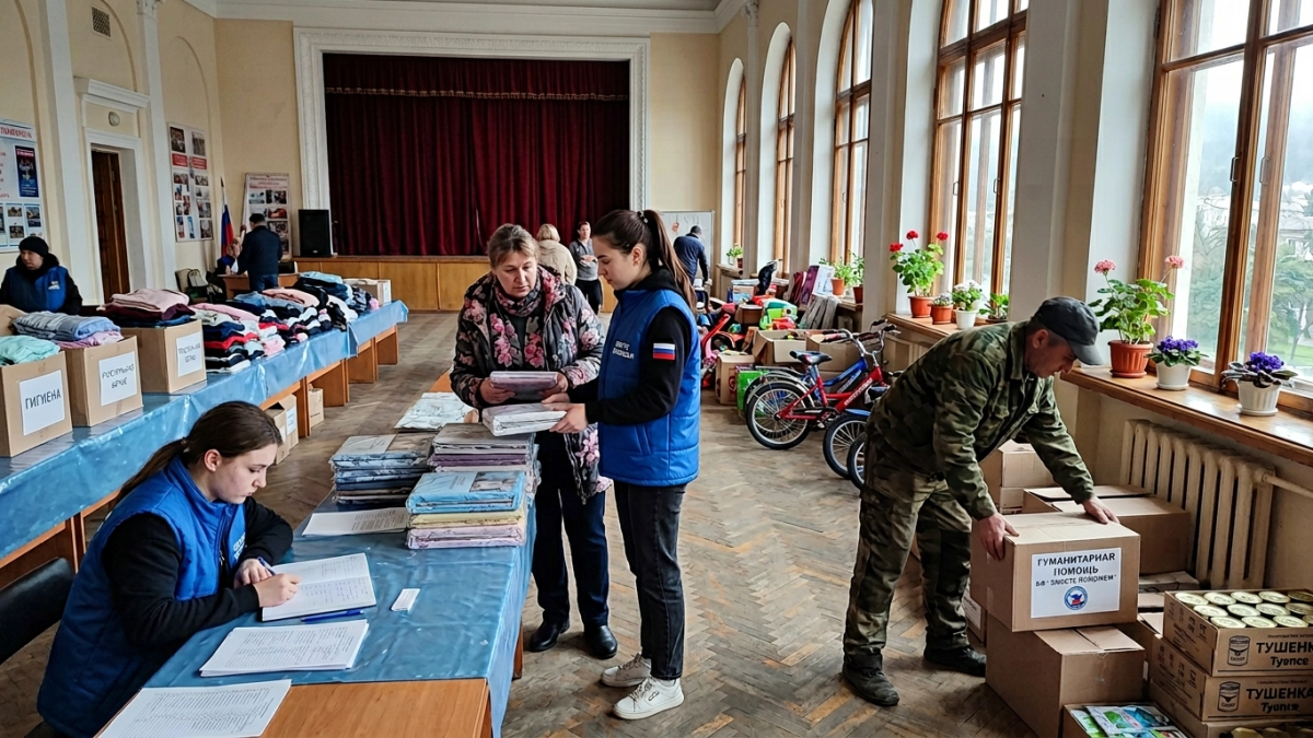 В Туапсе открыли пункт гумпомощи для пострадавших от атаки беспилотников