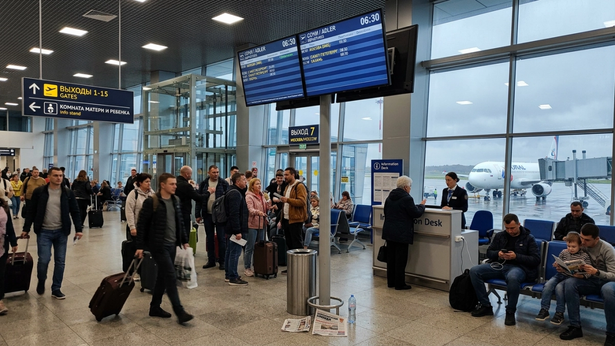 Аэропорт Сочи возобновил работу после часового закрытия из-за ракетной опасности