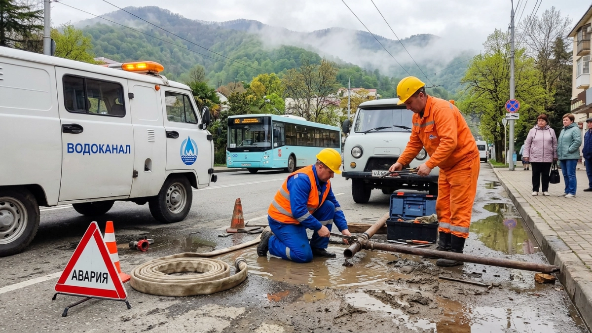 За неделю в Сочи устранили 54 утечки воды и 89 засоров