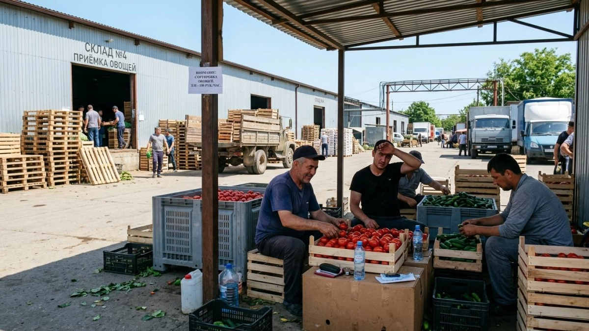 На овощебазе под Краснодаром выявили 115 нарушителей миграционного законодательства