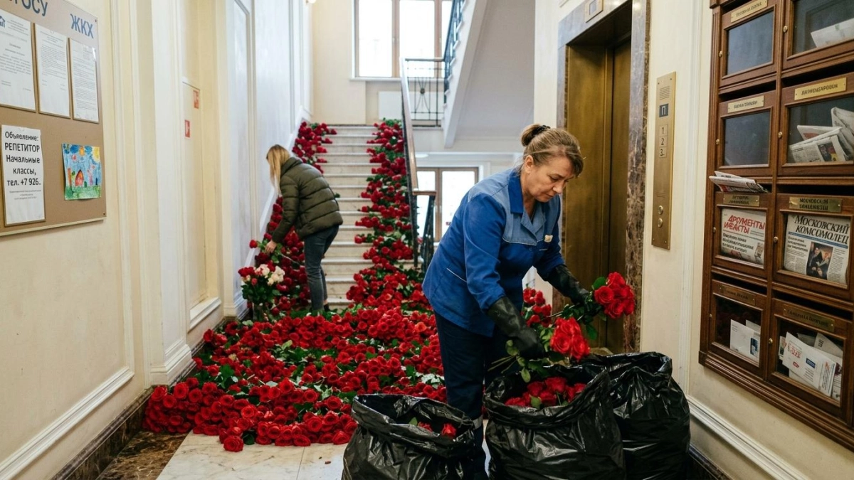 Таксист из Краснодара завалил подъезд московской девушки розами на 2,5 млн