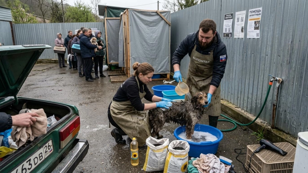 В Туапсе волонтёры отмывают животных после нефтяного дождя — не хватает рук