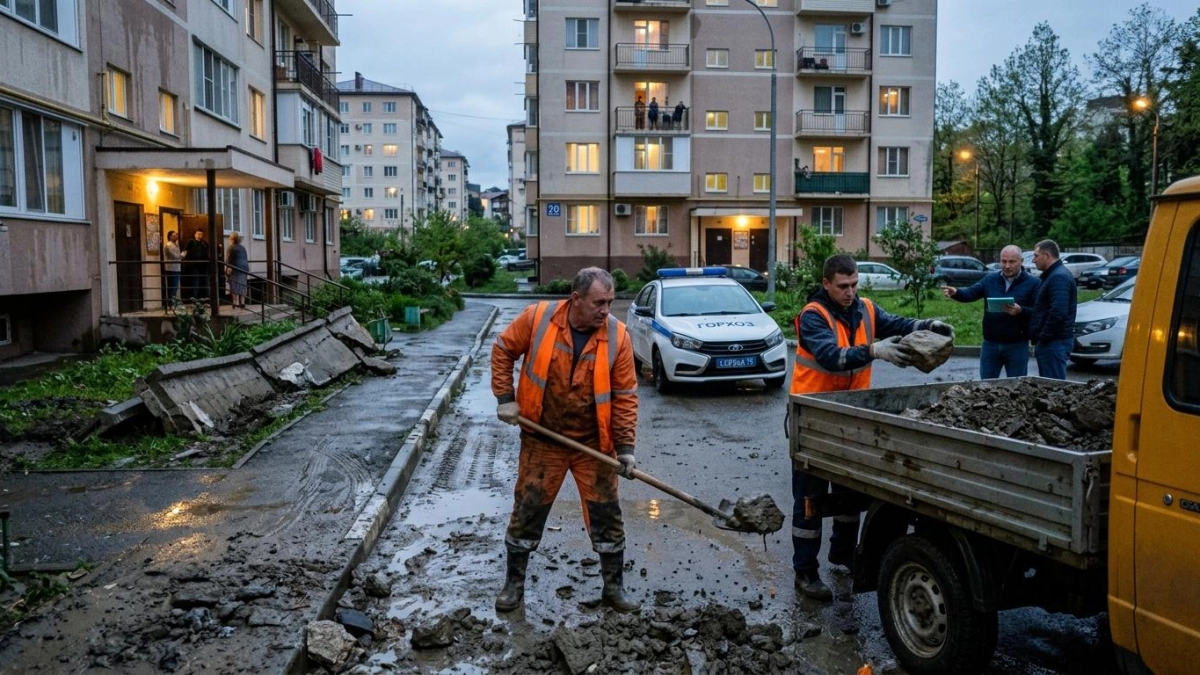 Сель сошел во двор ЖК «Министерские озера»: угрозы жильцам нет