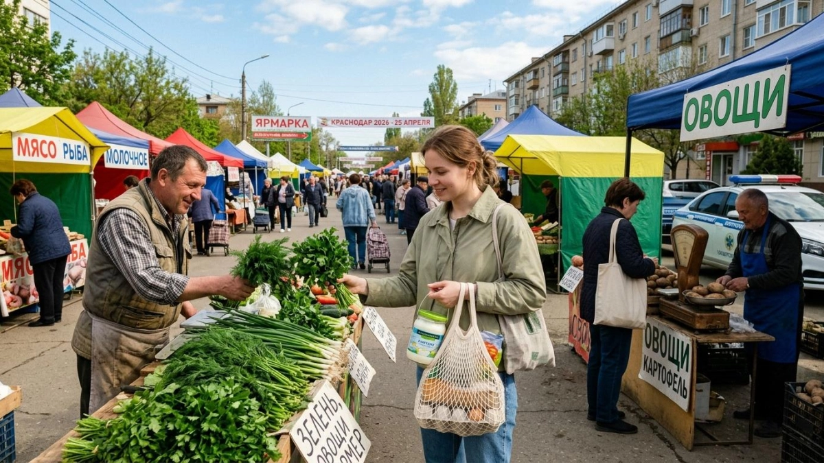 В Краснодаре 25 апреля откроются восемь фермерских ярмарок с 08:00
