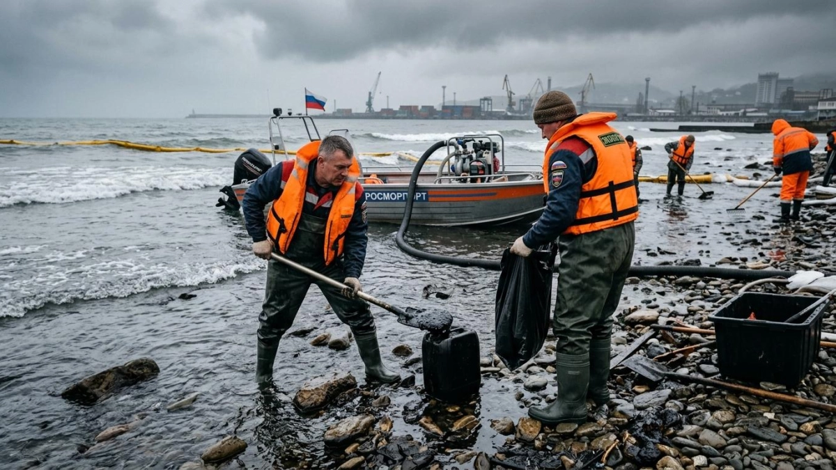 120 человек ликвидируют разлив нефтепродуктов в Туапсе после подъёма реки