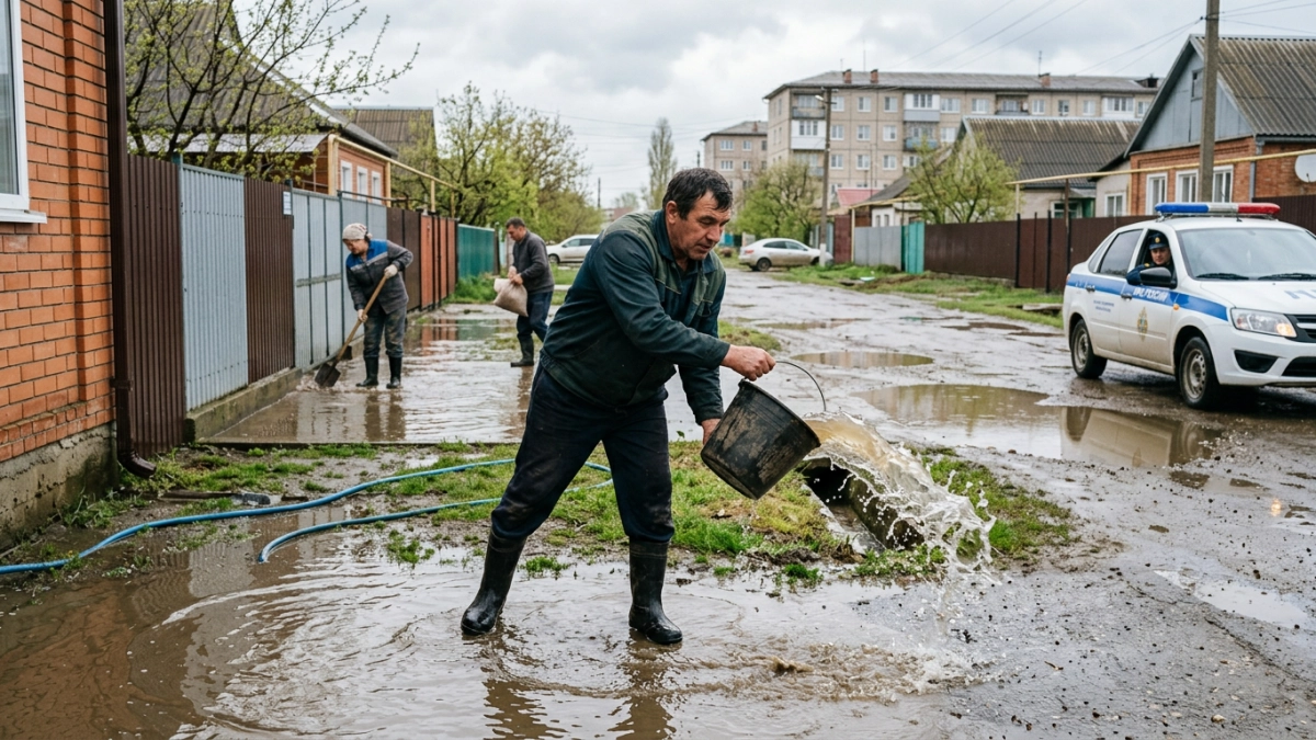 Ливни подтопили 40 придомовых территорий в Белореченском районе — вода спадает