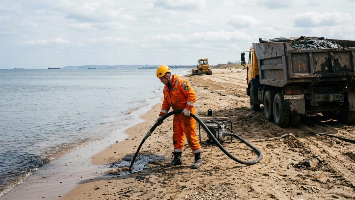 Более 99% загрязнённого грунта обезврежено после разлива нефти в Керченском проливе