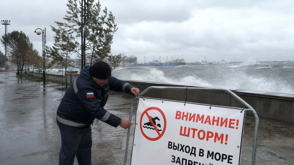 Шторм до 25 м/с: у берегов Анапы и Темрюка волны достигнут 3,5 метра