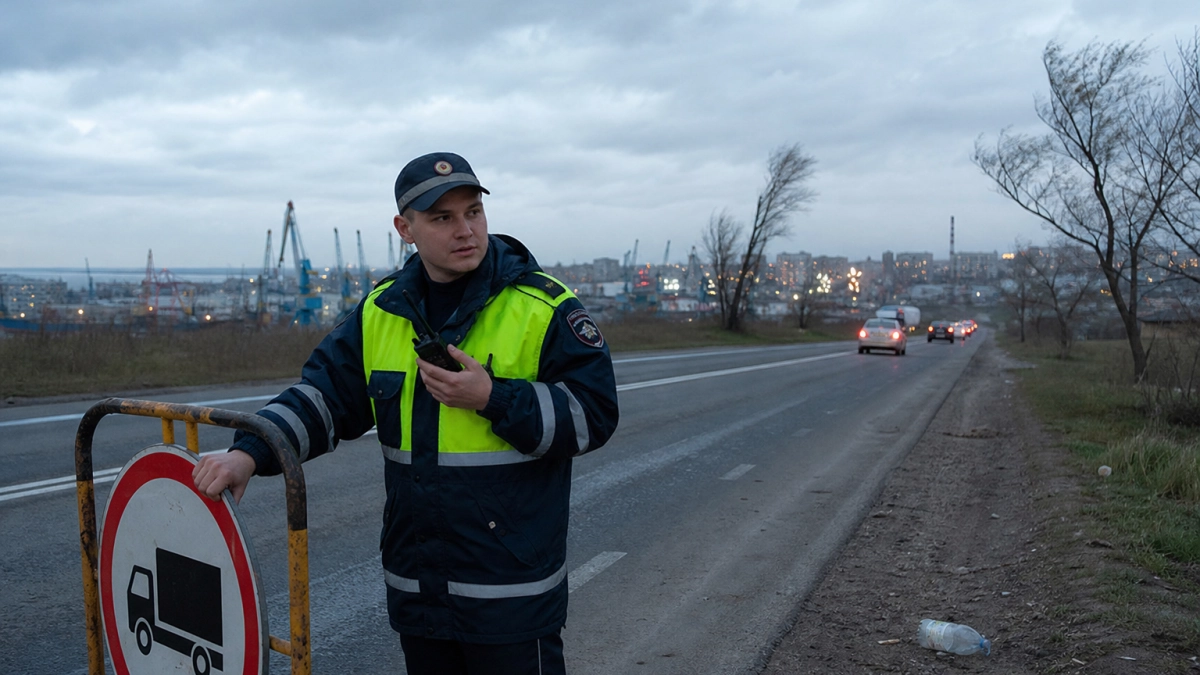 В Новороссийске порывы ветра до 29 м/с ограничили движение грузовиков