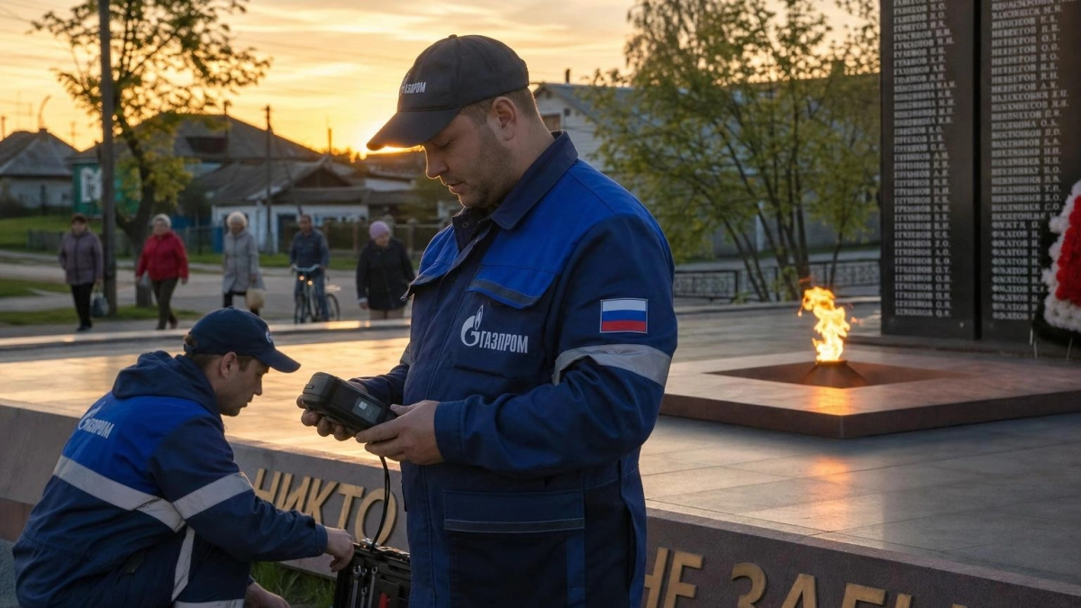 Вечный огонь у братской могилы 15 воинов на Кубани подключили к газу