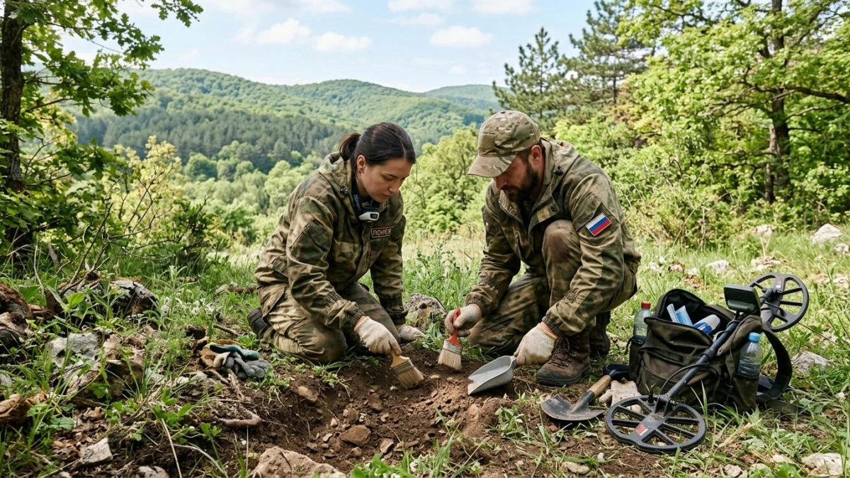 Поисковики нашли останки двух бойцов 1942 года в горах Крымского района