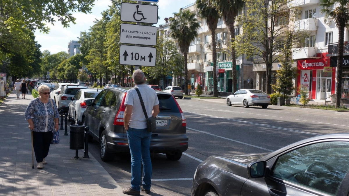 В Сочи эвакуировали 6 авто с мест для инвалидов во время рейда