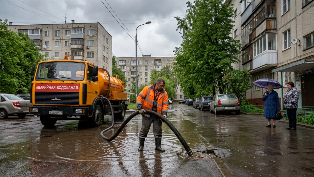 Затяжные ливни подтопили Музыкальный и Российский: в Краснодаре работает спецтехника