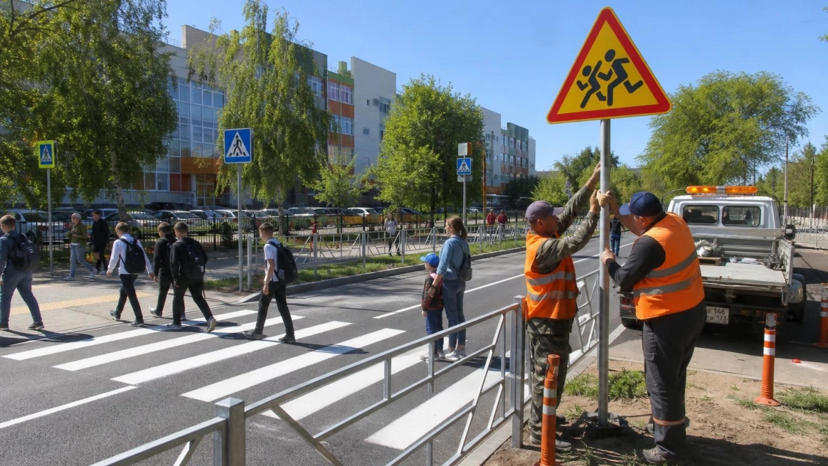 На Кубани установили почти 5 тысяч знаков у школ перед каникулами