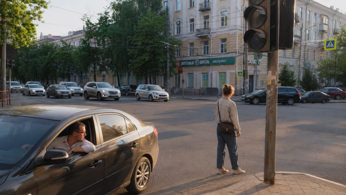 В центре Краснодара отключились светофоры на улице Октябрьской
