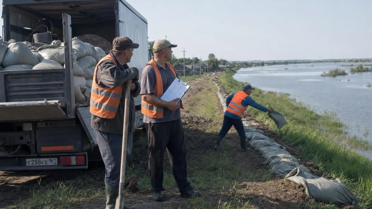 Прорыв дамбы в Славянском районе затопил больше тысячи гектаров полей