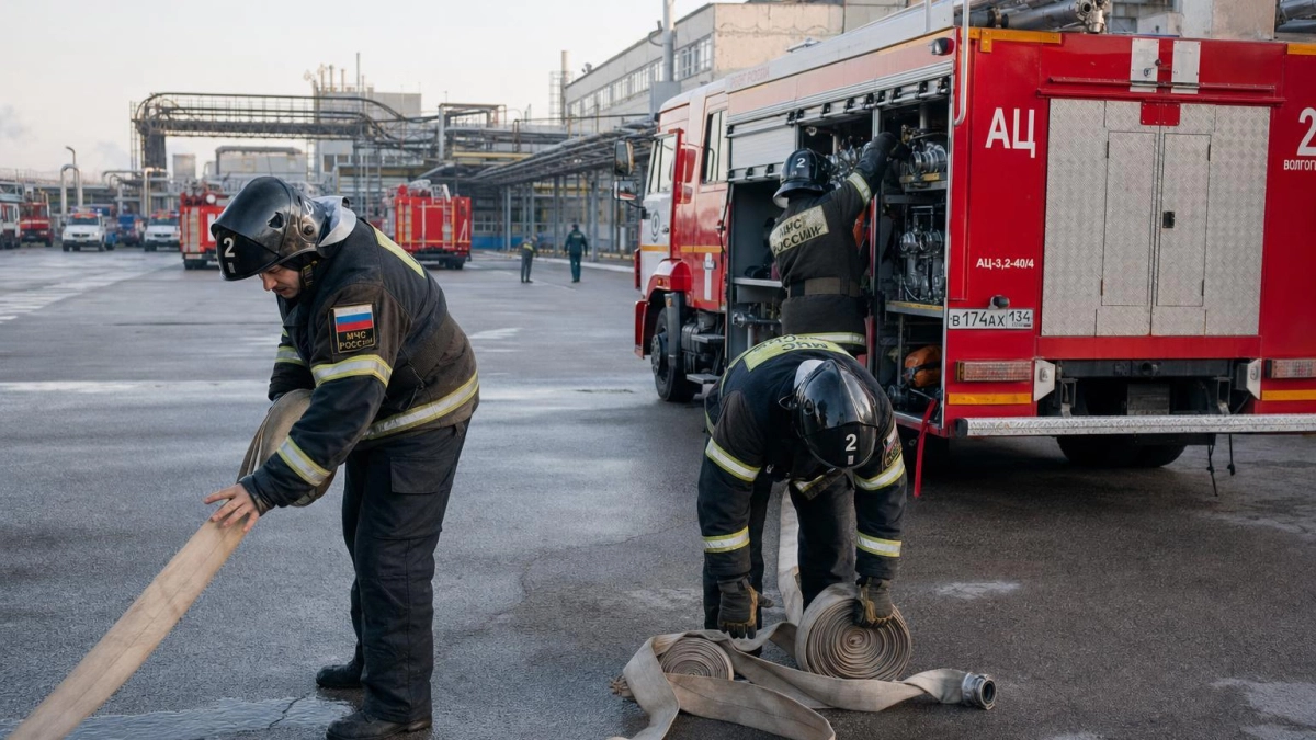 Атака БПЛА на Новороссийск: 130 человек тушат пожар на перевалочном комплексе