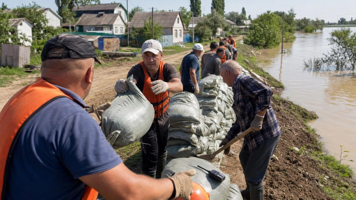 Прораны в дамбе на Кубани угрожают затоплением двум поселкам