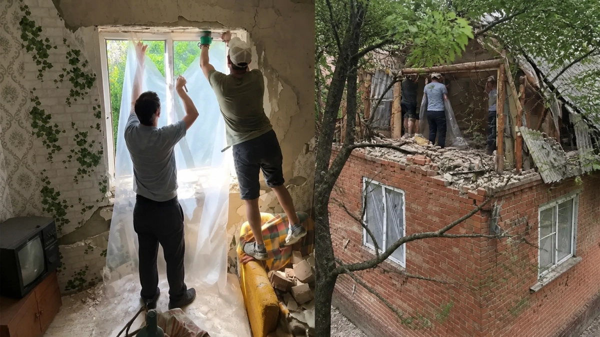 В Краснодаре после атаки БПЛА в пострадавших домах меняют окна и кровлю