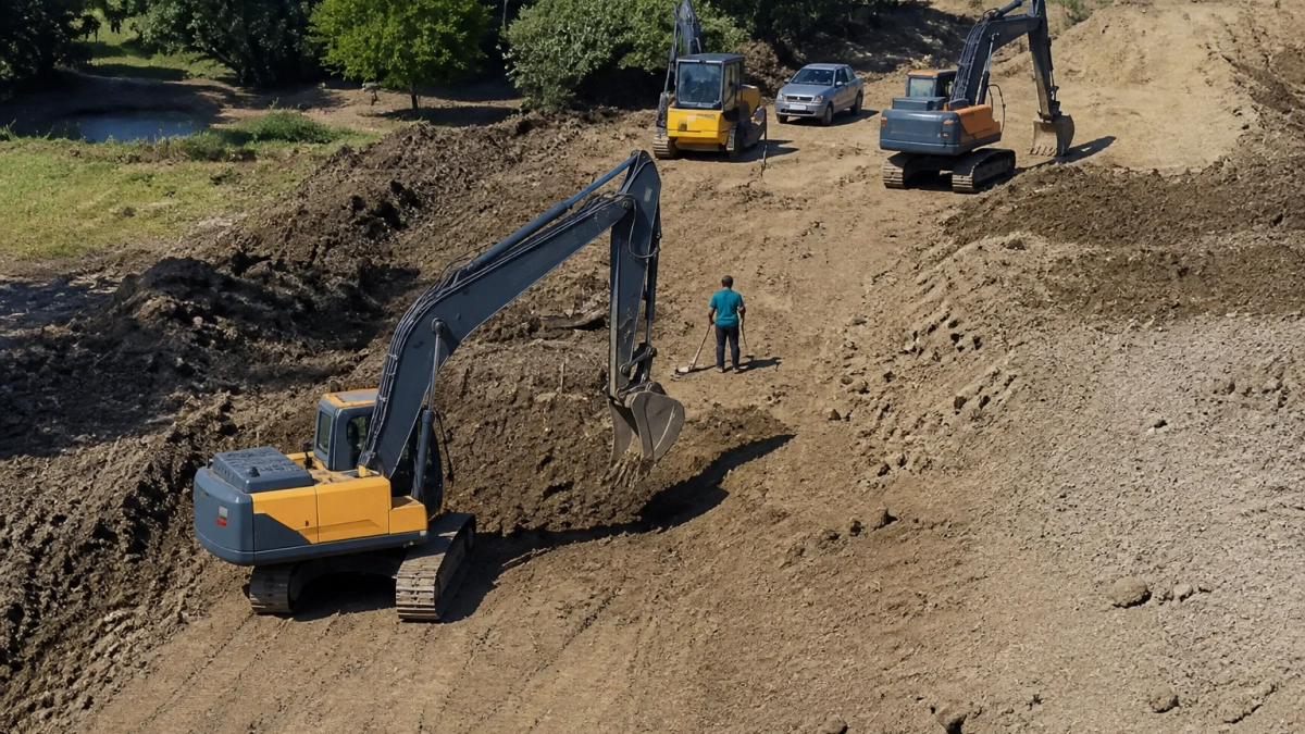 На реке Кубань в Крымском районе начали строить капитальную дамбу для защиты от паводков