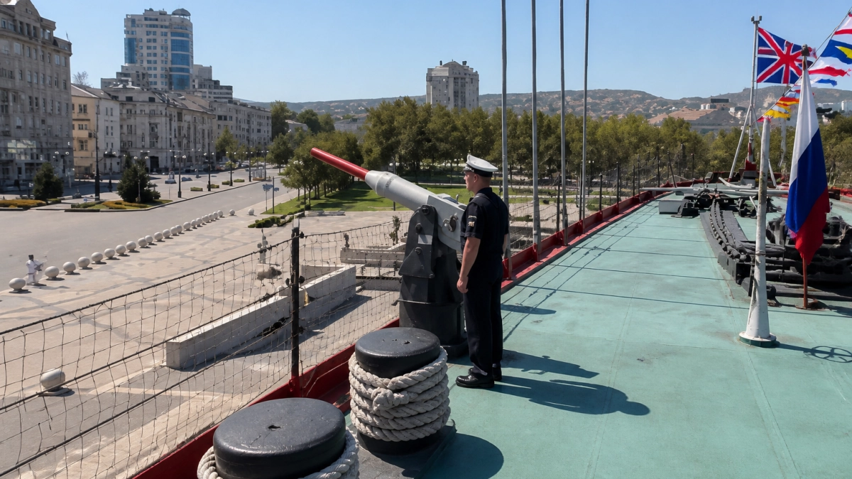 В Новороссийске с крейсера «Михаил Кутузов» дали Выстрел памяти в честь Победы