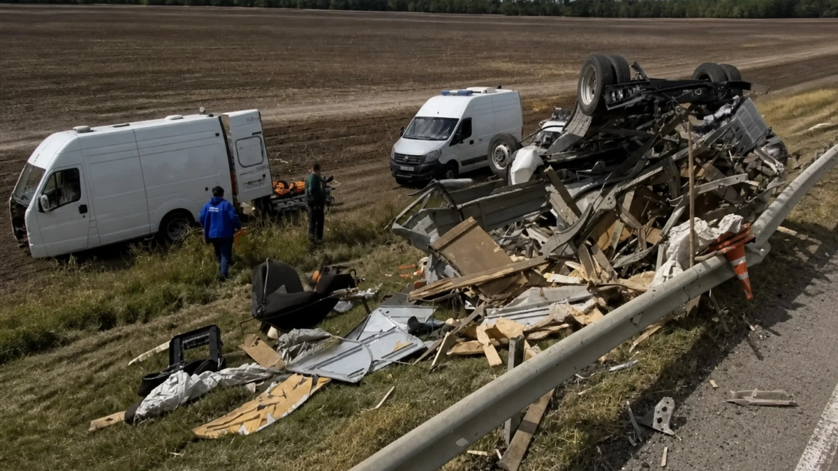 На трассе Кавказ в ДТП с фурой и Газелью пострадавших деблокировали спасатели