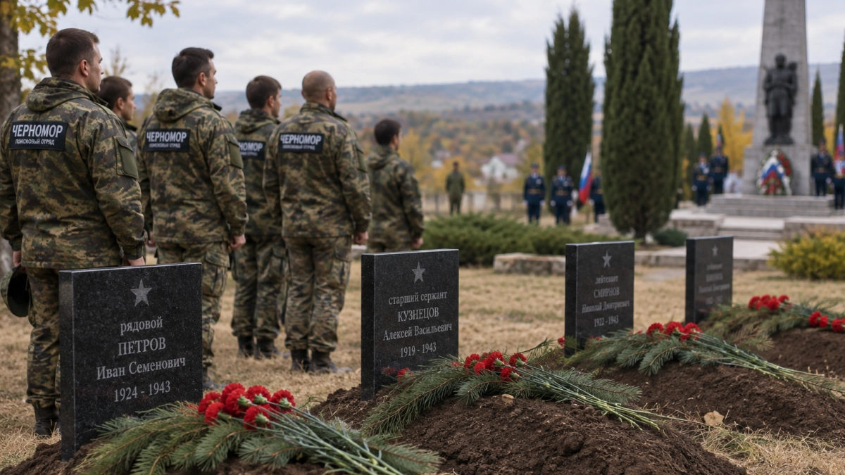 Под Анапой перезахоронили останки бойцов, погибших в боях за освобождение в 1943-м