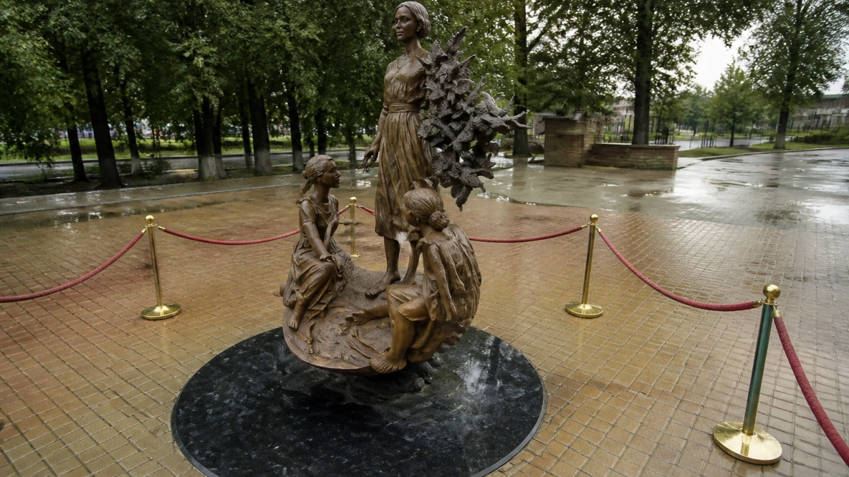 В Краснодаре у лицея №48 открыли памятник Первой учительнице спустя 30 лет