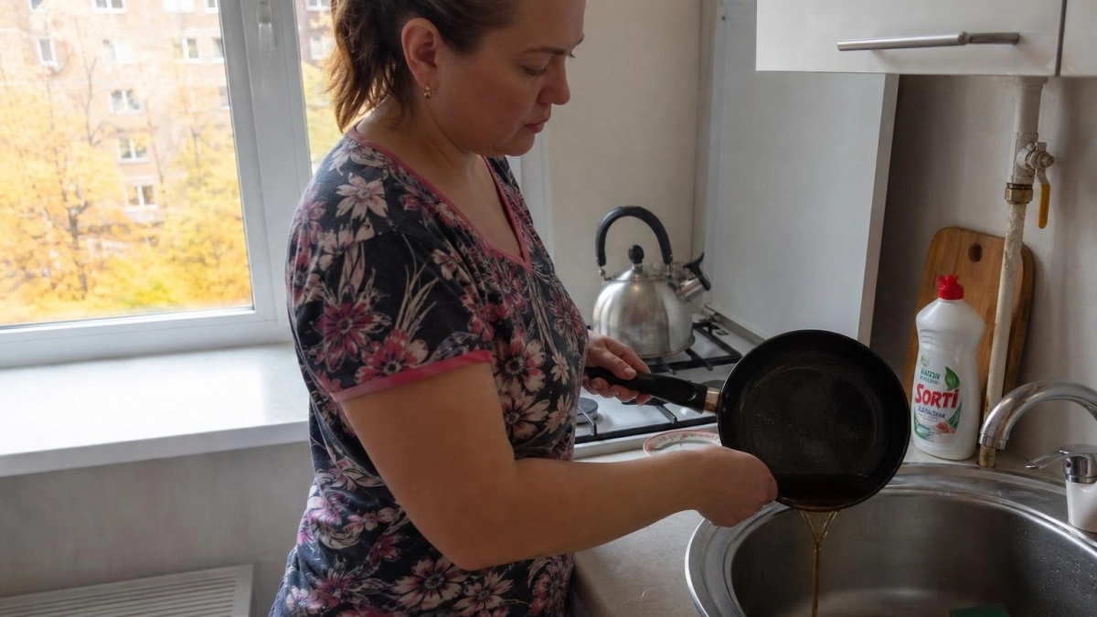 Заливаю ложку масла в кухонный слив перед уходом: квартира встречает свежестью без единого намека на запах
