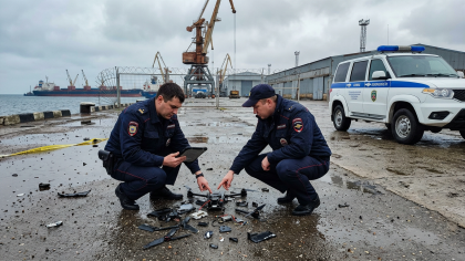 Обломки БПЛА упали у морского порта в Ейске: пострадавших нет